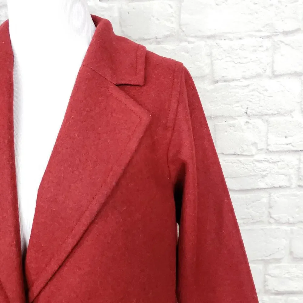 J. Crew Melton Wool Boyfriend Topcoat Red Size 00P